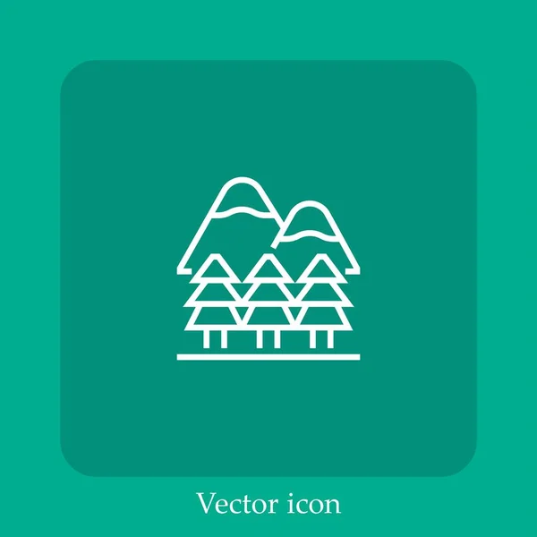 Ícone Vetor Floresta Linear Icon Line Com Curso Editável — Vetor de Stock