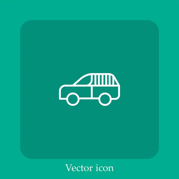 Ícone Linear Vetor Carro Dos Bens Icon Line Com Curso — Vetor de Stock