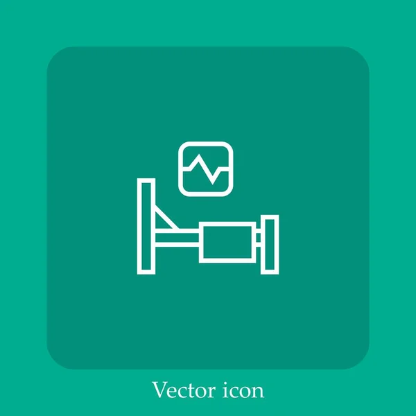 Ícone Vetor Cama Hospitalar Linear Icon Line Com Curso Editável — Vetor de Stock