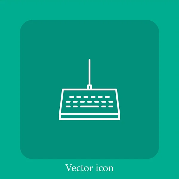 Icono Vector Teclado Icono Lineal Línea Con Carrera Editable — Vector de stock