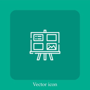 storyboard vektör simgesi doğrusal simgesi. Düzenlenebilir vuruş çizgisi