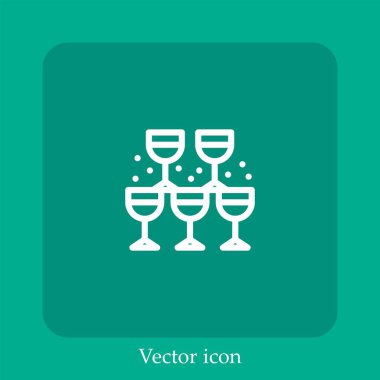 Kokteyl içeceği vektör simgesi doğrusal simgesi. Düzenlenebilir vuruş çizgisi