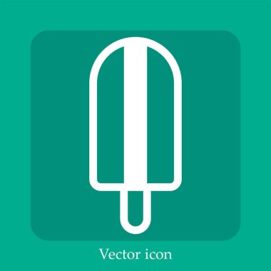 Popsicle vektör doğrusal simgesi. Düzenlenebilir vuruş çizgisi