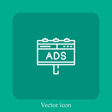 Billboard vektör simgesi doğrusal simgesi. Düzenlenebilir vuruş çizgisi