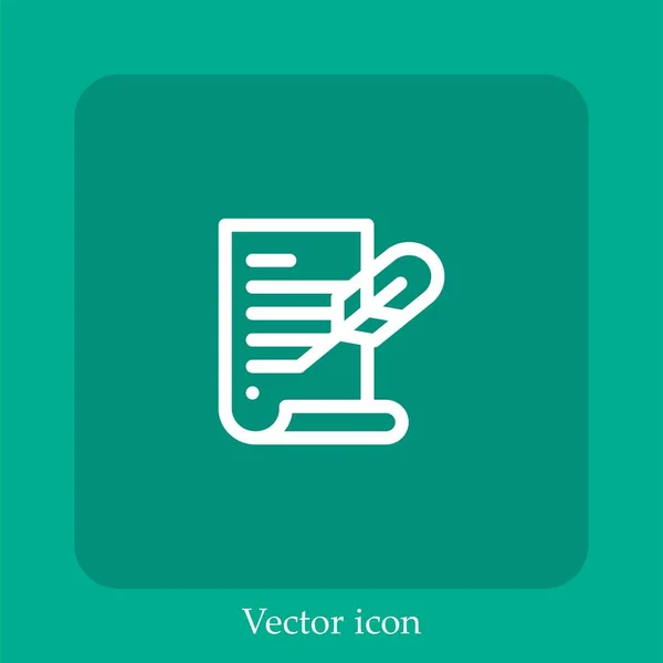 Manuskriptvektorsymbol Lineare Icon Line Mit Editierbarem Strich — Stockvektor