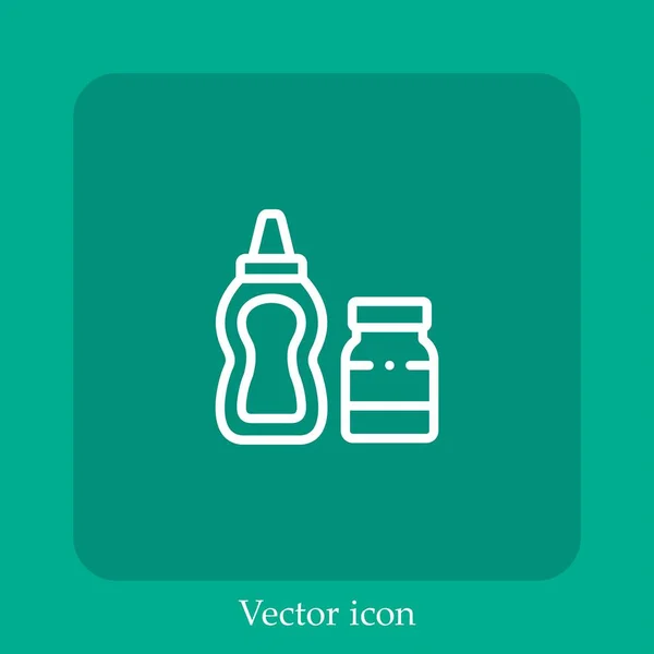 Senf Vektor Symbol Lineare Icon Line Mit Editierbarem Strich — Stockvektor