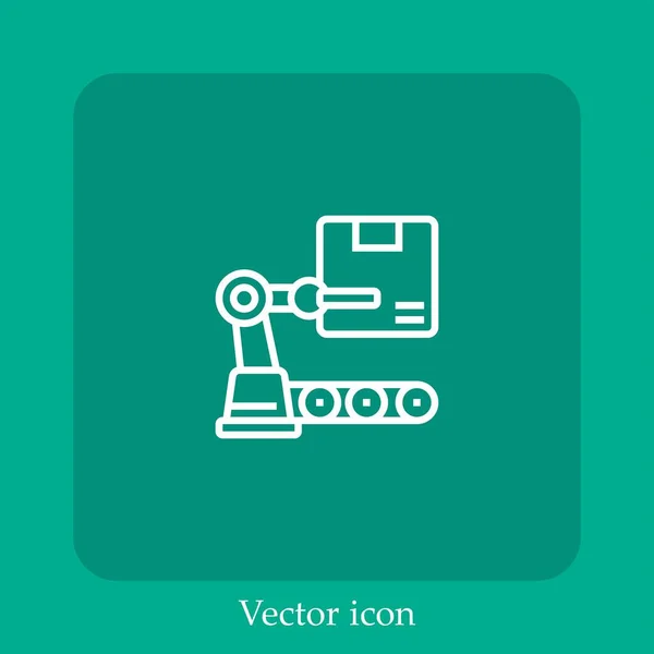 Icône Vectorielle Production Icône Linéaire Ligne Avec Course Modifiable — Image vectorielle