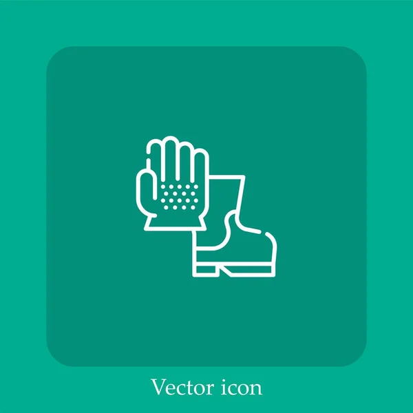 Icono Vector Ropa Protectora Icon Line Lineal Con Carrera Editable — Vector de stock
