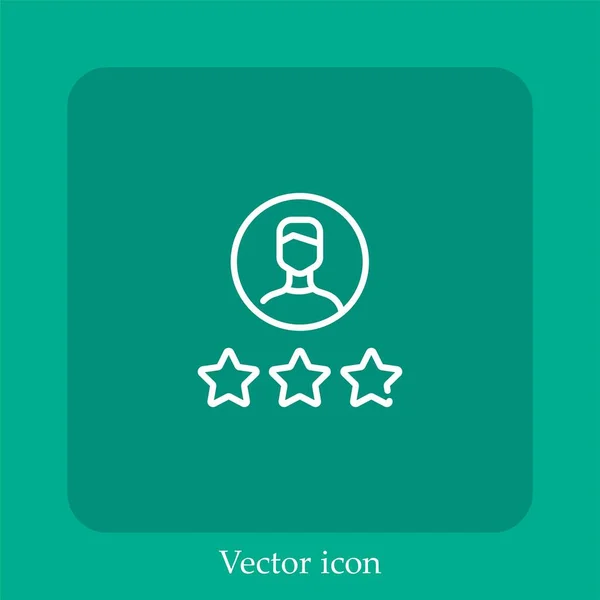 Icono Vector Calificación Icon Line Lineal Con Carrera Editable — Vector de stock