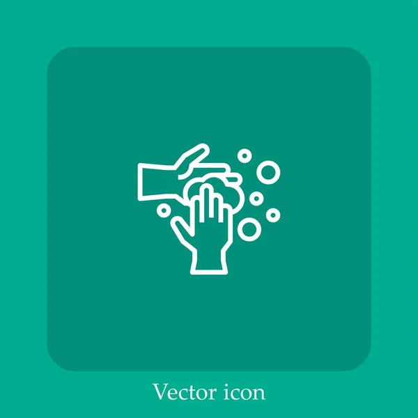 Icono Vector Desinfectante Icon Line Lineal Con Carrera Editable — Vector de stock