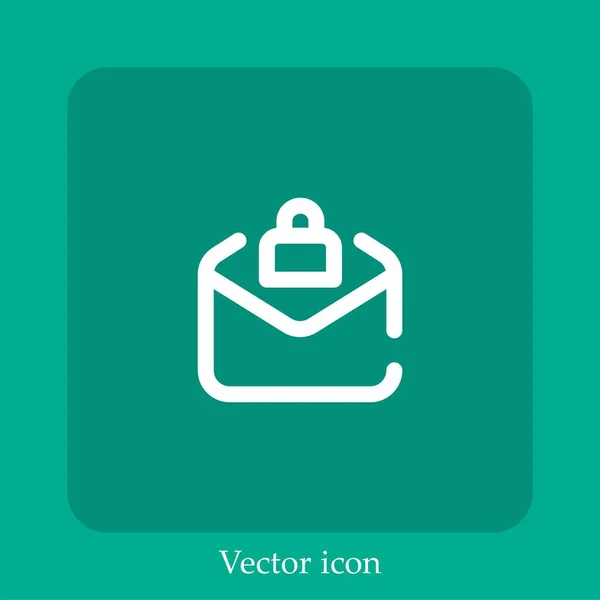 Secure Letter Vector Icon Linear Icon Line Editable Stroke — стоковый вектор