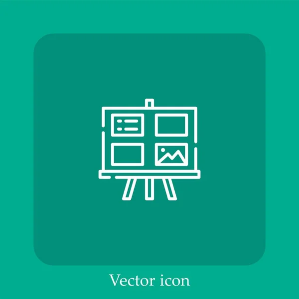 Ikona Wektora Storyboard Ikona Liniowa Linia Edytowalnym Skoku — Wektor stockowy