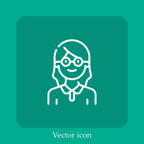 Teenager Vektor Symbol Lineare Icon Line Mit Editierbarem Strich — Stockvektor