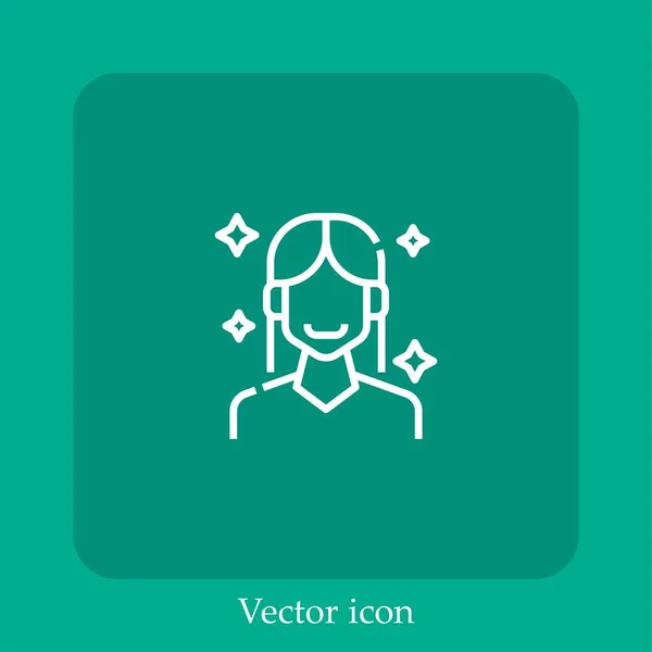 Icône Vectorielle Femme Icône Linéaire Ligne Avec Trait Modifiable — Image vectorielle