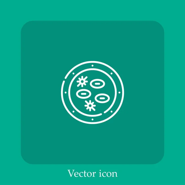 Icône Vectorielle Cellules Sanguines Icône Linéaire Ligne Avec Course Modifiable — Image vectorielle