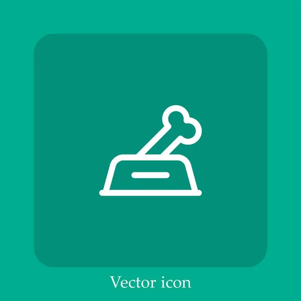 Ícone Vetor Tigela Linear Icon Line Com Curso Editável — Vetor de Stock