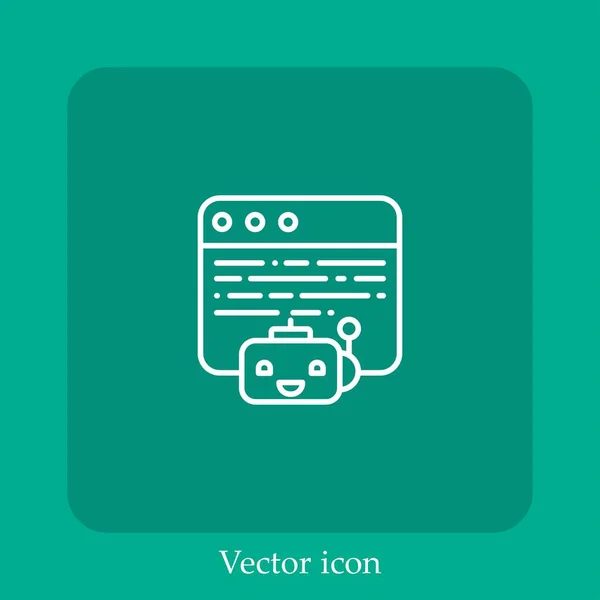 Ícone Vetor Navegador Linear Icon Line Com Curso Editável — Vetor de Stock