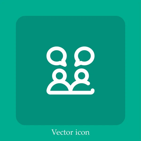 Ícone Vetorial Colaboração Linear Icon Line Com Curso Editável — Vetor de Stock
