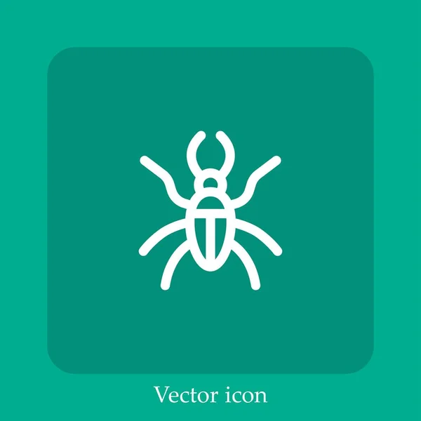 Icône Vectorielle Insecte Icône Linéaire Ligne Avec Course Modifiable — Image vectorielle