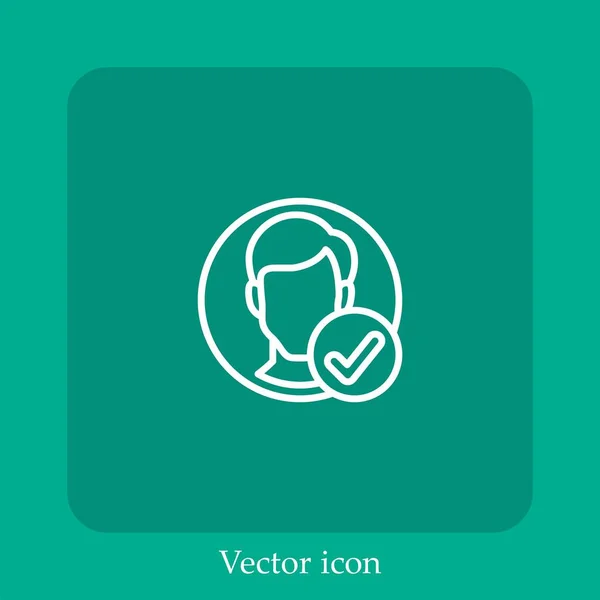 Ícone Vetor Homem Linear Icon Line Com Curso Editável — Vetor de Stock