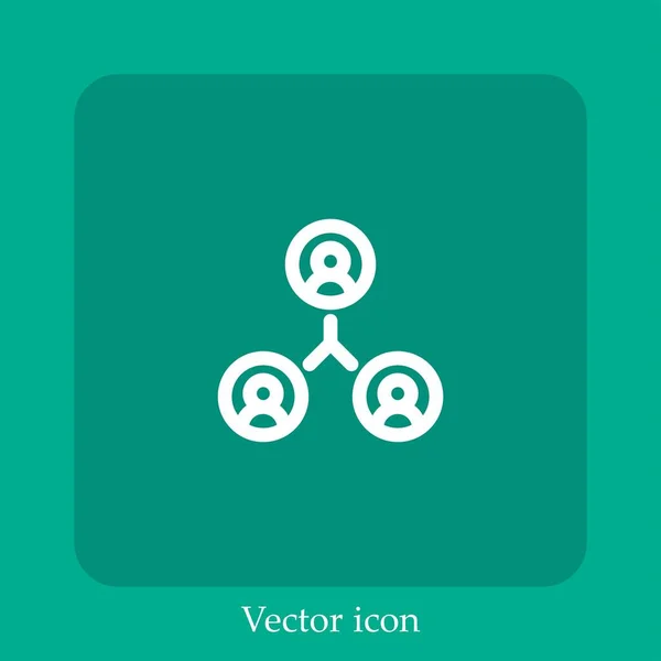 Network Vector Icon Linear Icon Line Editable Stroke — Stock Vector