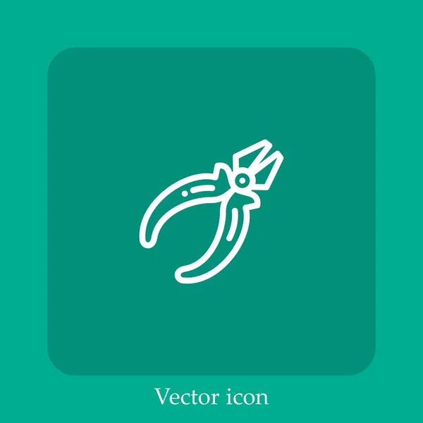 Pliers Vector Icon Linear Icon Line Editable Stroke — Stock Vector