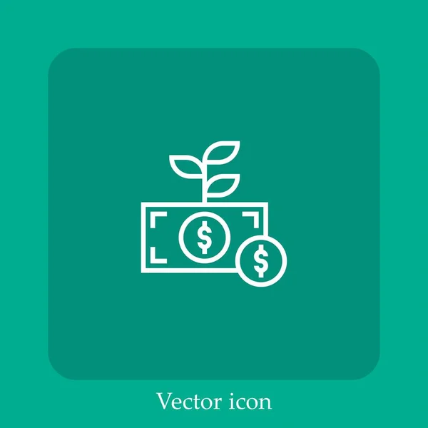 Ícone Vetorial Lucro Linear Icon Line Com Curso Editável — Vetor de Stock