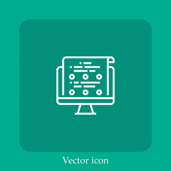 Recensione Icona Vettoriale Lineare Icon Line Con Ictus Modificabile — Vettoriale Stock