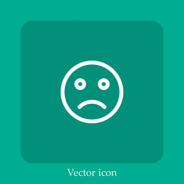 Trauriges Vektorsymbol Lineare Icon Line Mit Editierbarem Strich — Stockvektor