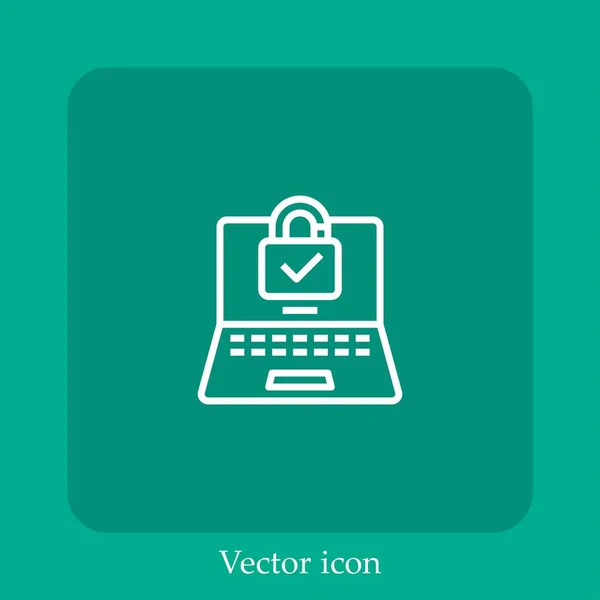 Icône Vectorielle Sécurité Icône Linéaire Ligne Avec Trait Modifiable — Image vectorielle