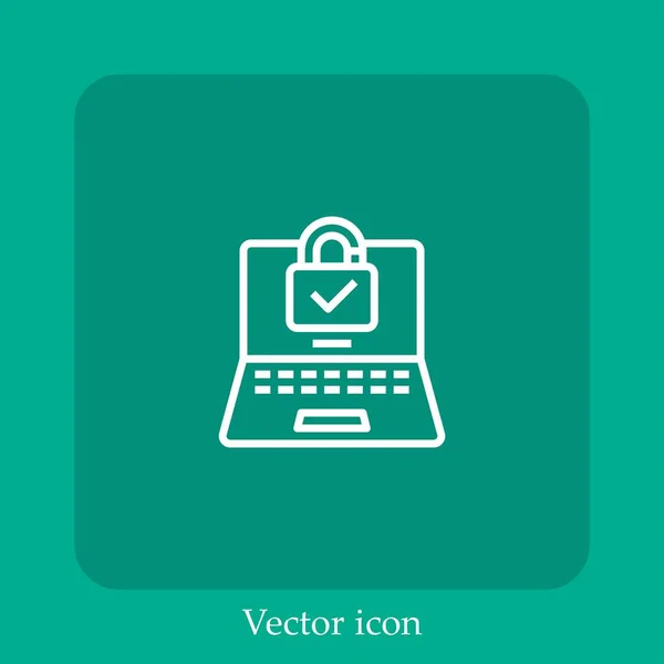 Ícone Vetor Segurança Linear Icon Line Com Curso Editável — Vetor de Stock