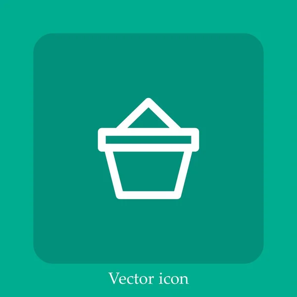 Cesta Compras Ícone Vetor Linear Icon Line Com Curso Editável — Vetor de Stock