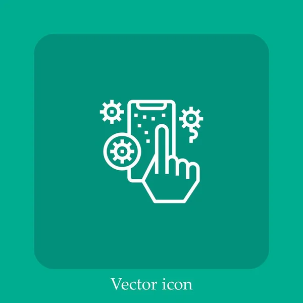 Smartphone Vector Icon Linear Icon Line Editable Stroke — Stock Vector