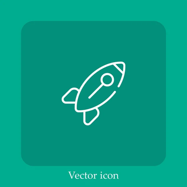 Startup Vektor Ikon Lineáris Ikon Line Szerkeszthető Stroke — Stock Vector