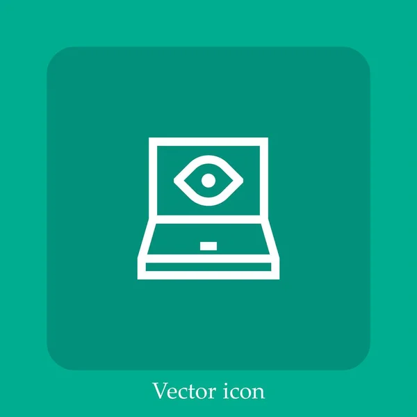 Ícone Vetor Espião Linear Icon Line Com Curso Editável —  Vetores de Stock