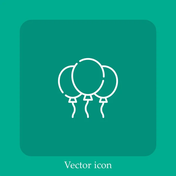 Globo Vector Icono Icon Line Lineal Con Carrera Editable — Vector de stock