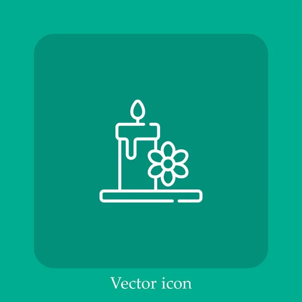 Candle Therapy Vector Icon Linear Icon Line Editable Stroke — Stock Vector