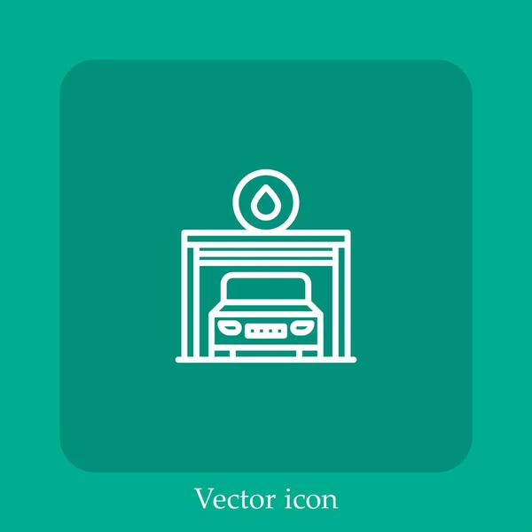 Ícone Vetor Lavagem Carro Linear Icon Line Com Curso Editável — Vetor de Stock