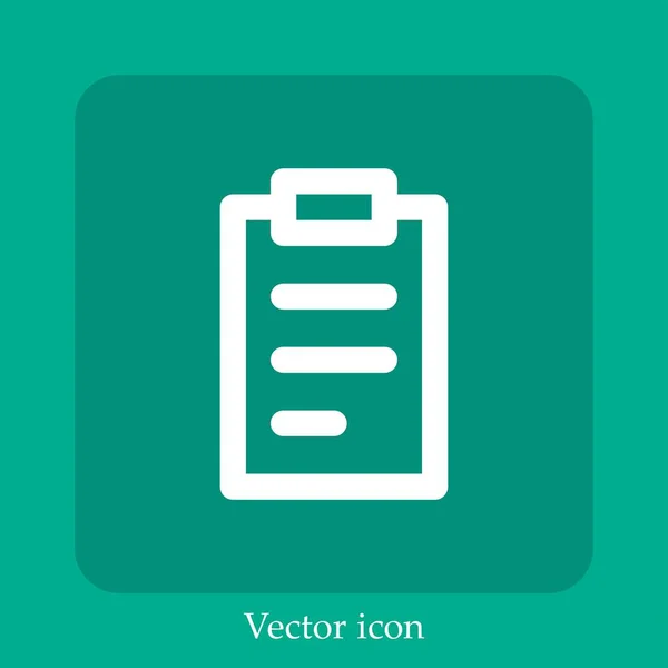 Zwischenablage Vektorsymbol Lineare Icon Line Mit Editierbarem Strich — Stockvektor