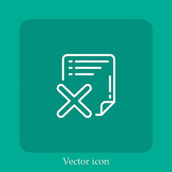 Kreuzvektorsymbol Lineare Icon Line Mit Editierbarem Strich — Stockvektor