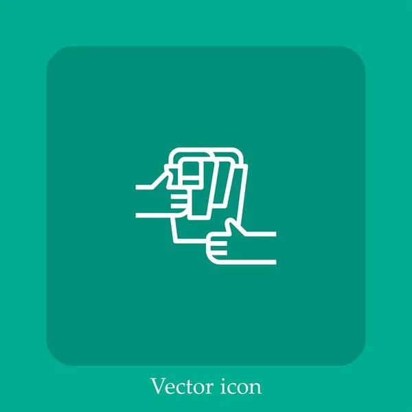 Icono Vector Servicio Entrega Icon Line Lineal Con Carrera Editable — Vector de stock