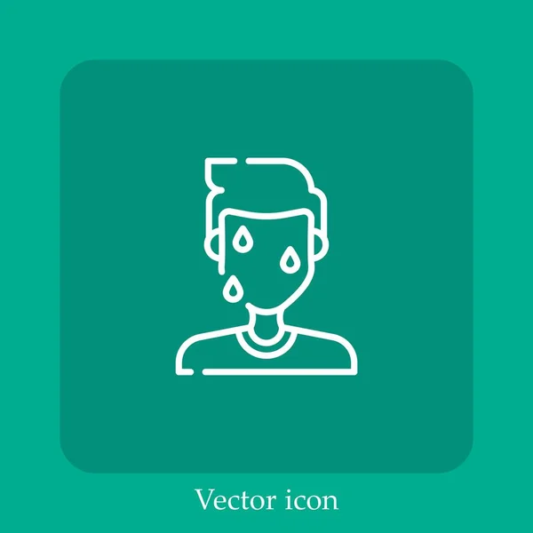 Ícone Vetor Febre Linear Icon Line Com Curso Editável —  Vetores de Stock