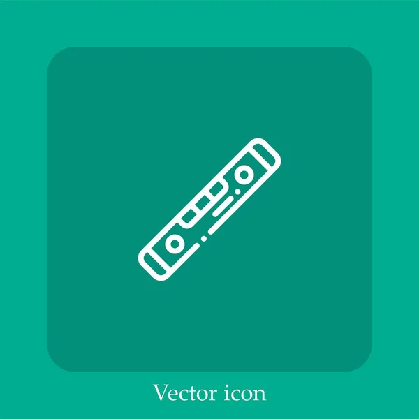 Ícone Vetor Medição Linear Icon Line Com Curso Editável — Vetor de Stock