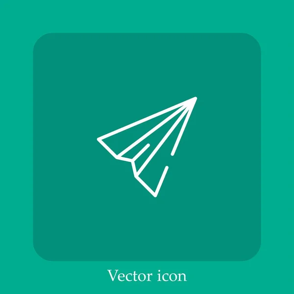 Icono Vector Mensaje Icon Line Lineal Con Carrera Editable — Vector de stock