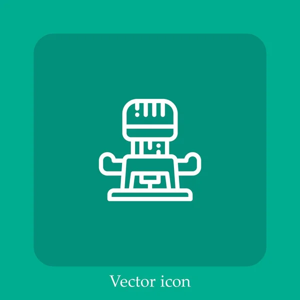 Router Vektor Symbol Lineare Icon Line Mit Editierbarem Strich — Stockvektor