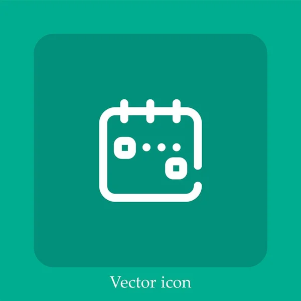 Scheduling Vetor Ícone Linear Icon Line Com Curso Editável — Vetor de Stock