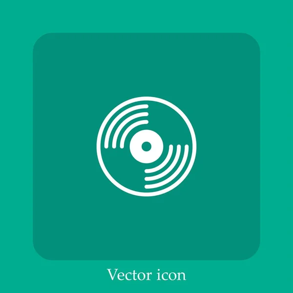 Icono Vector Vinilo Icon Line Lineal Con Carrera Editable — Vector de stock