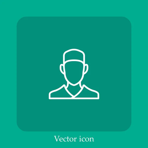 Ícone Vetor Padeiro Linear Icon Line Com Curso Editável — Vetor de Stock