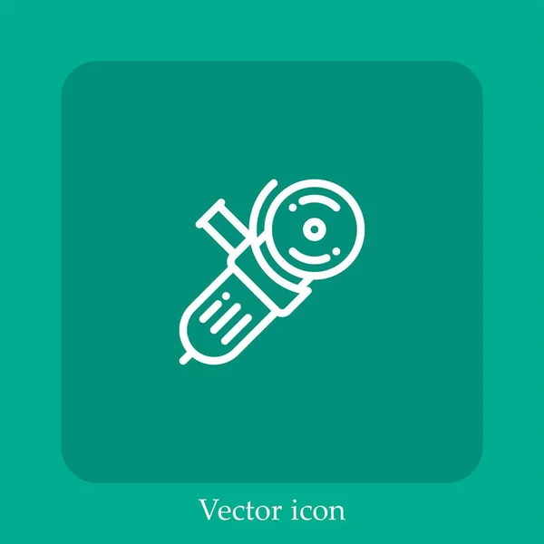 Icono Vector Sierra Circular Icono Lineal Línea Con Carrera Editable — Vector de stock