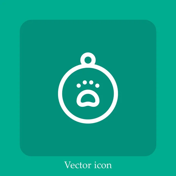 Icono Vector Huella Icon Line Lineal Con Carrera Editable — Vector de stock